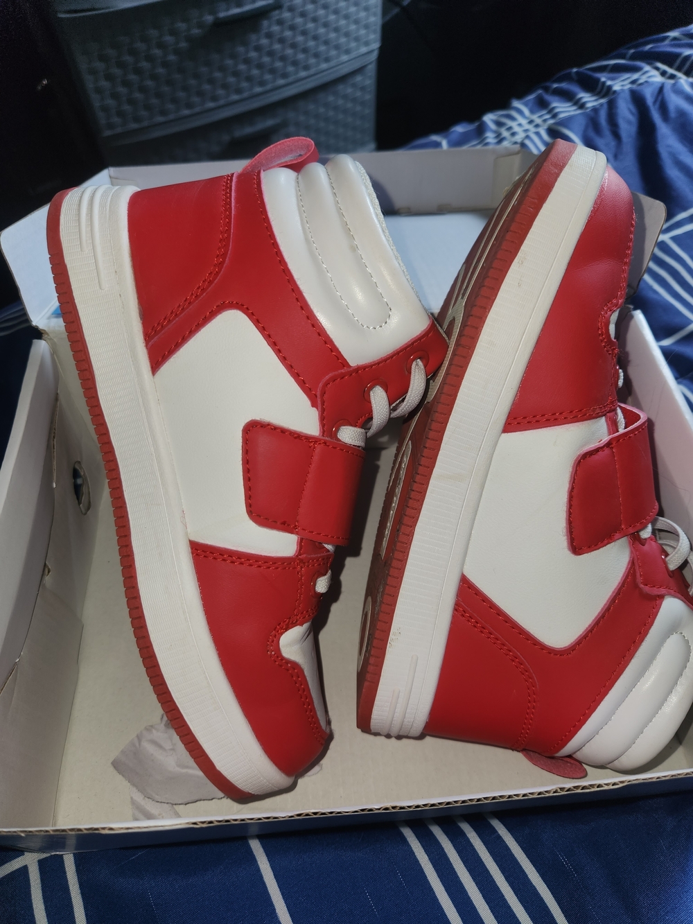 Freestyle Red and White Kids High-Top Sneakers